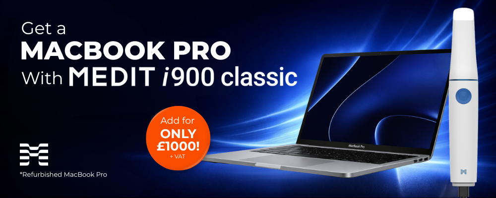 Get a Macbook Pro with Medit i900 Classic for only £1000 + VAT at Next Dental. 