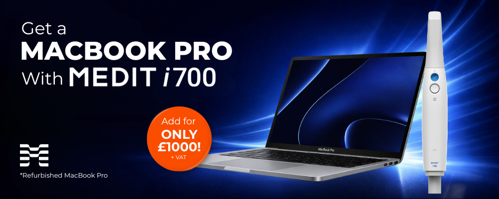 Get a MacBook Pro with the Medit i700 intra-oral scanner, here at Next Dental. 